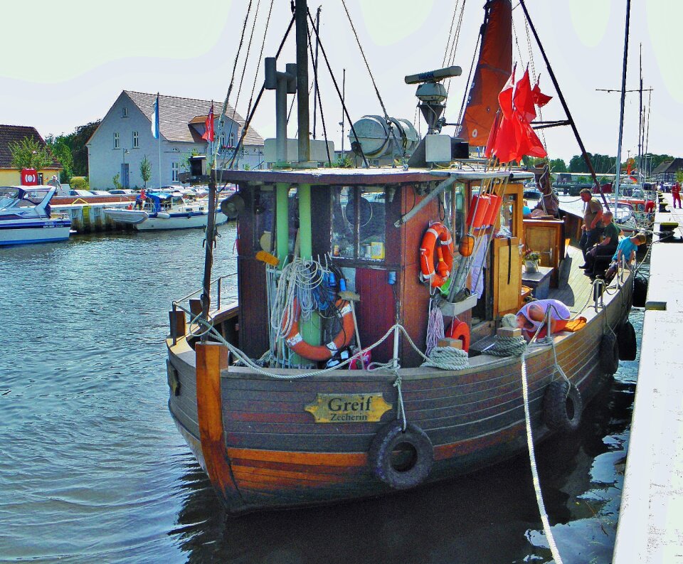 Ship port wooden boat