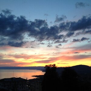 Twilight lake sky