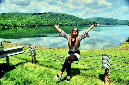 Lake woman fashion photo