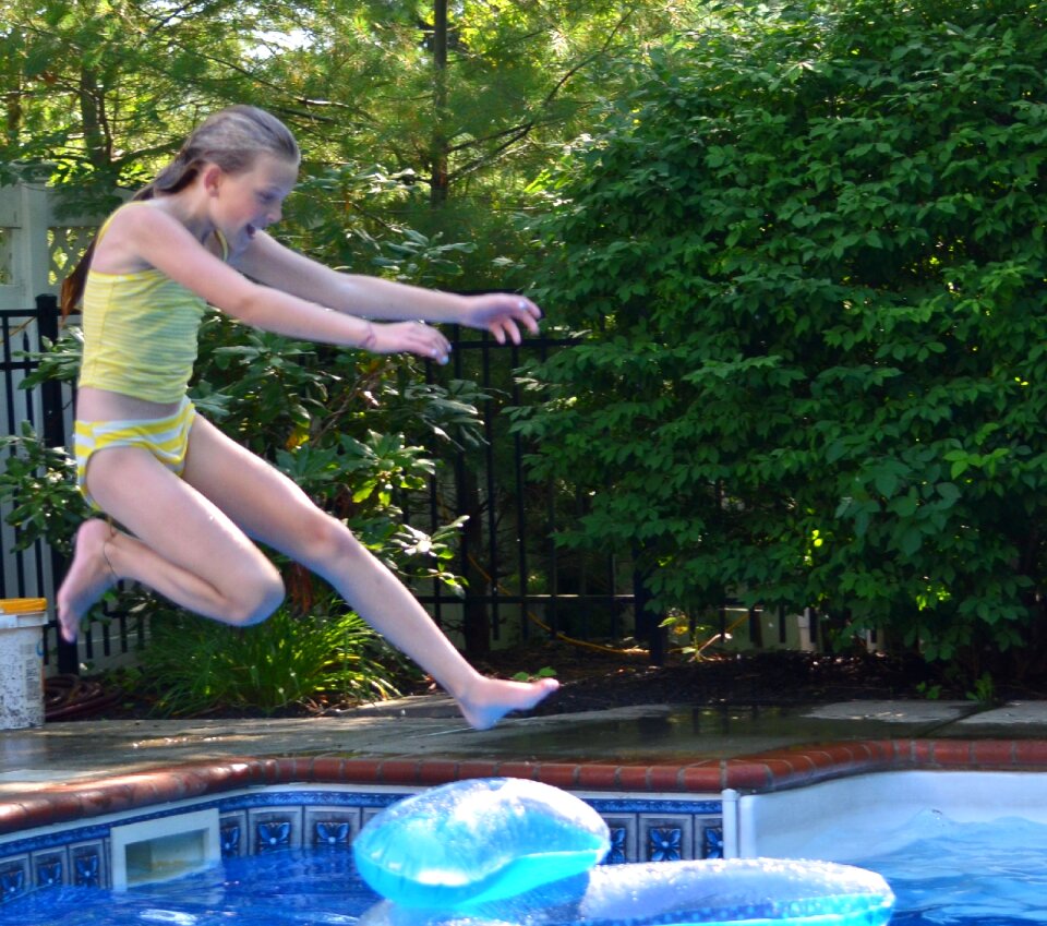 Child pool swim photo