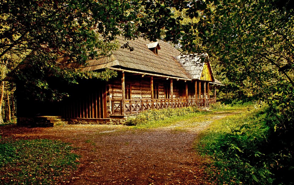 Wooden house monument village