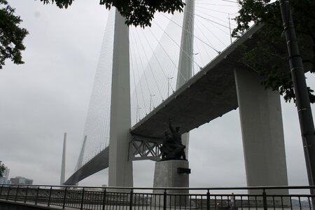 Architecture golden bridge monument for trade fleet sailors