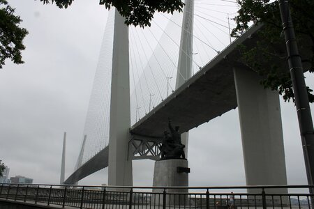 Architecture golden bridge monument for trade fleet sailors photo