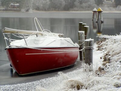 Sailboat boat winter