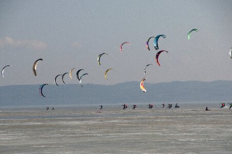 Kitesurfing ice lagoon photo