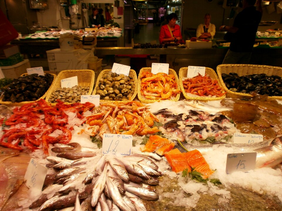 Barcelona fish stand fresh