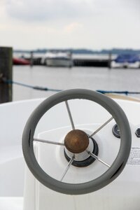 Stir blue sailing boat