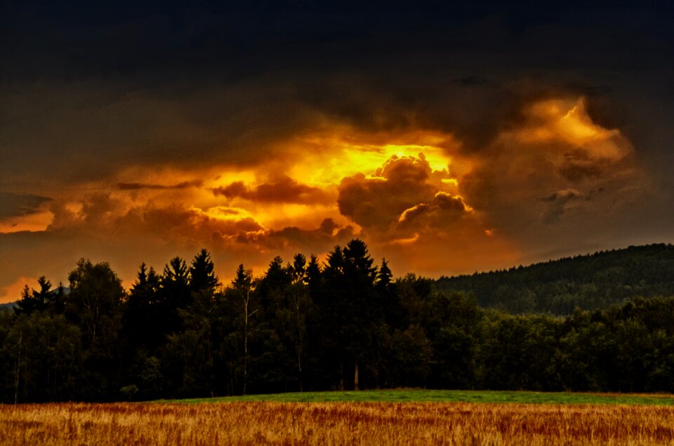 Evening sky clouds abendstimmung photo