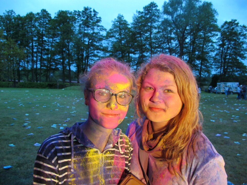 Girl colored bodypaint