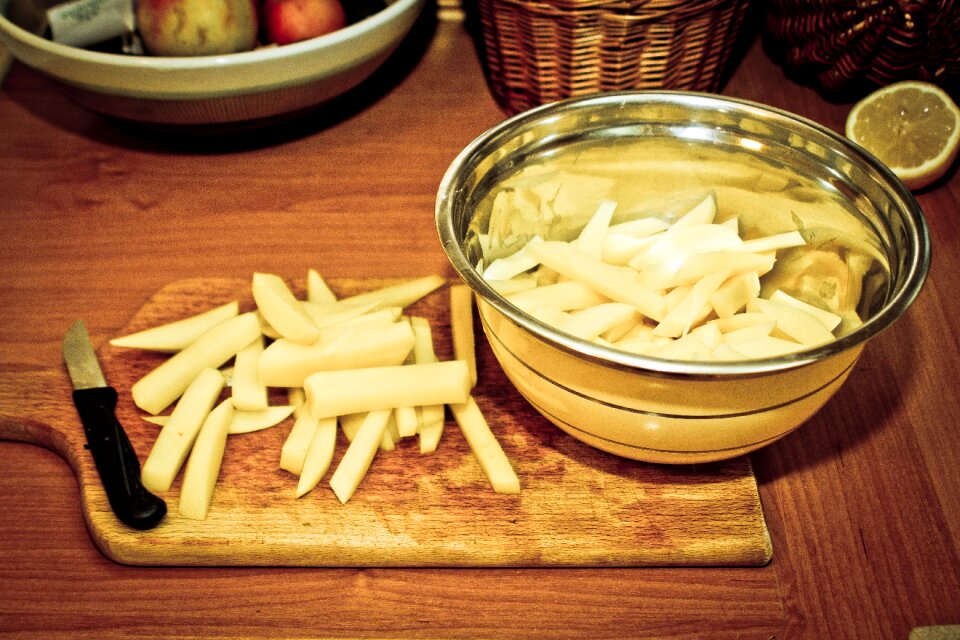 Potato french fries vegetables