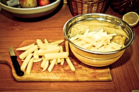 Potato french fries vegetables