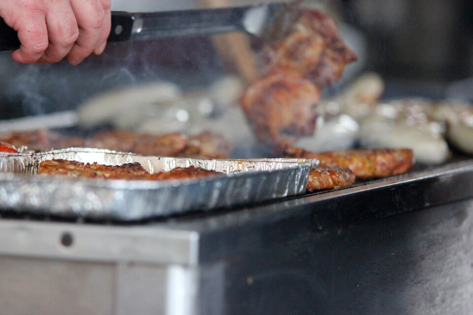 Grilled meats barbecue tongs barbeque