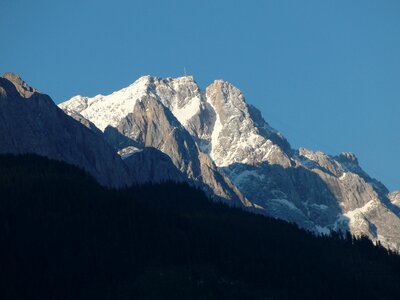 Distant view alpine mountaineering photo