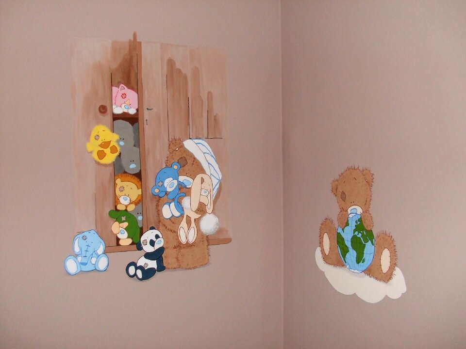 Plush teddy bear teddy bear wall decoration
