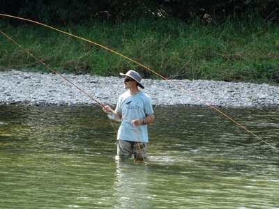 River nature man photo