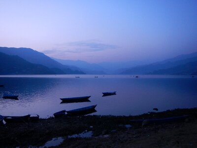 Calm lake blue photo