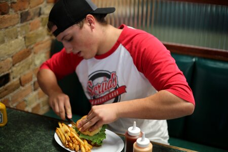 Indoors booth fries photo