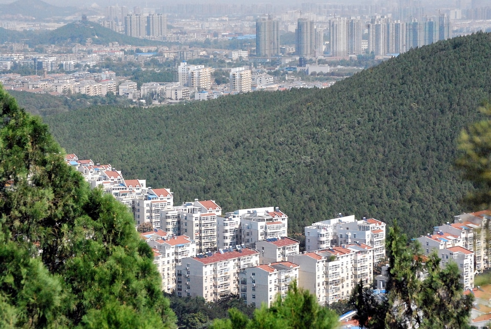 Landscape mountain buildings