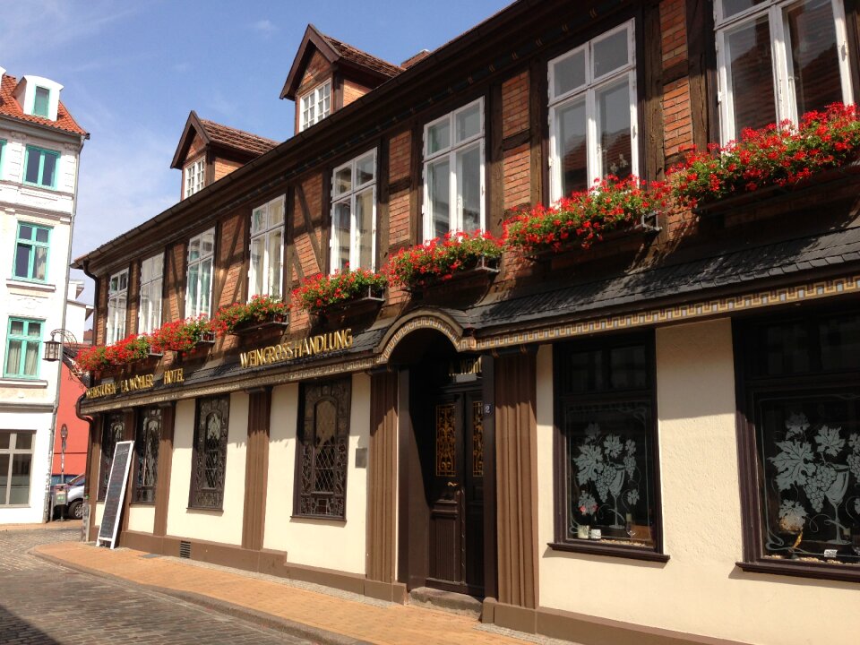 Fachwerkhaus flower boxes facade