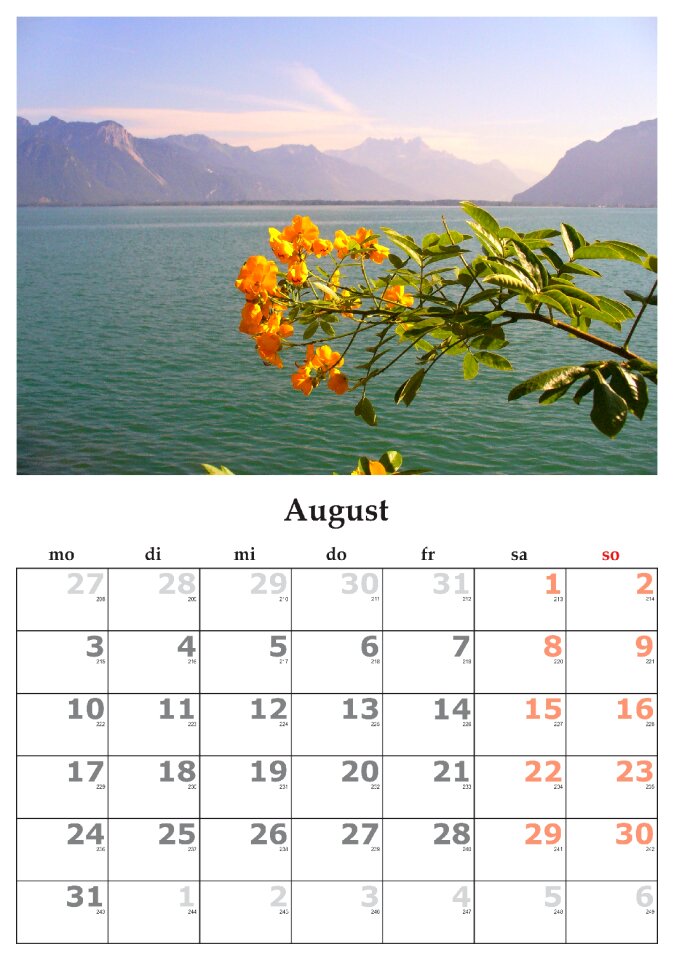 Month august august 2015