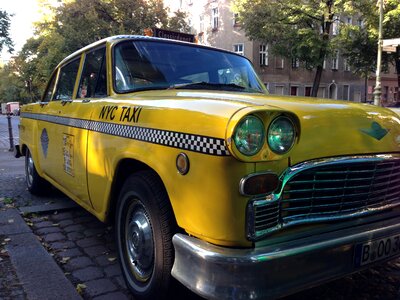 Yellow cab old auto photo