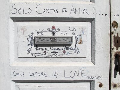 Love letter entrance door house