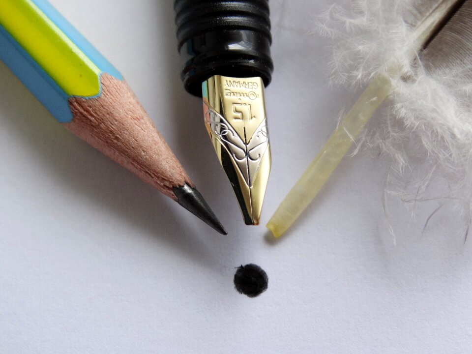 Fountain pen filler feather
