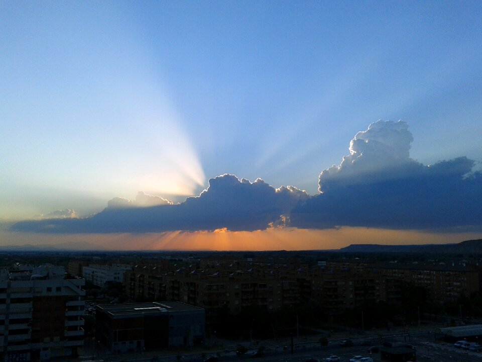 City clouds buildings