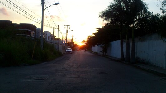 Shadow street sunset