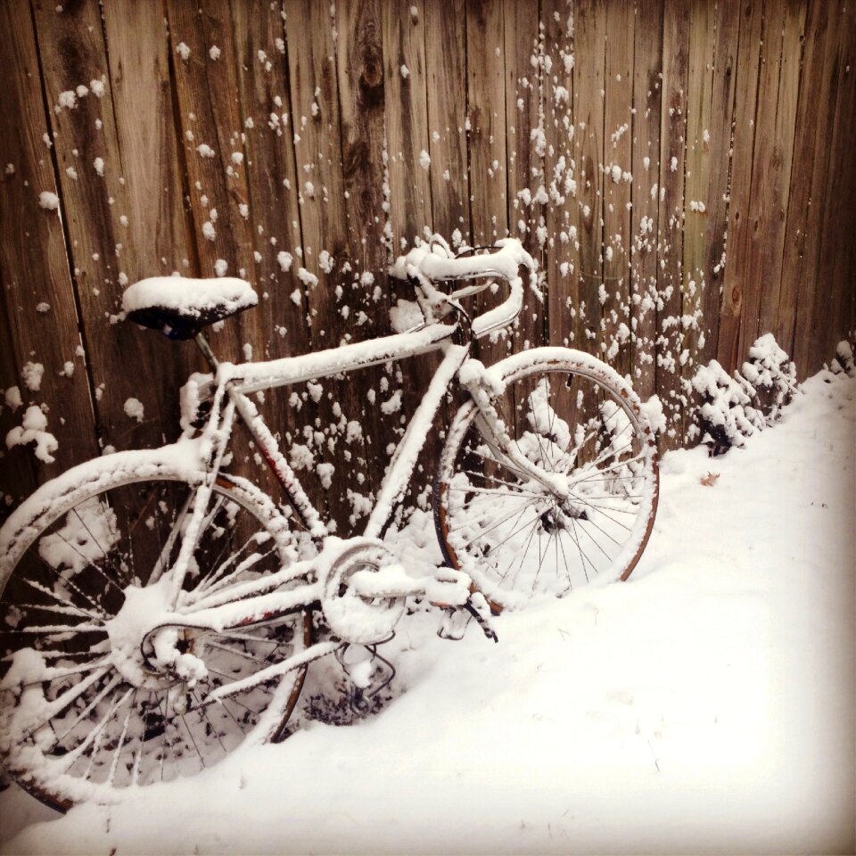Winter bicycle white