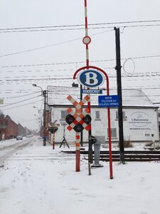 Track railway snow photo