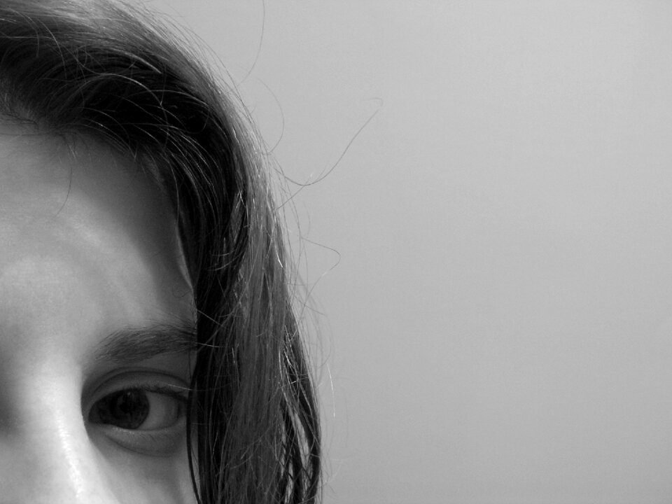 Hair head black and white