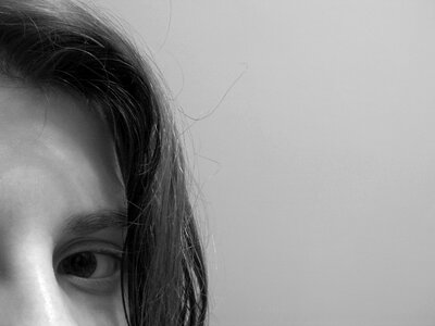 Hair head black and white