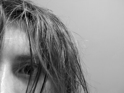 Head black and white one photo