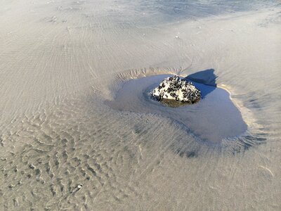Sandy shore rock pool photo