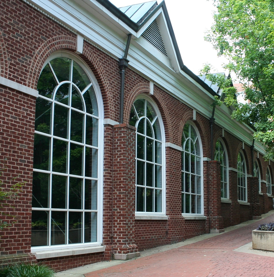 Glass brick building