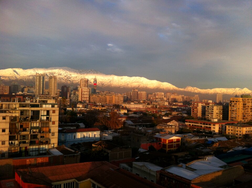 City santiago de chile sunset