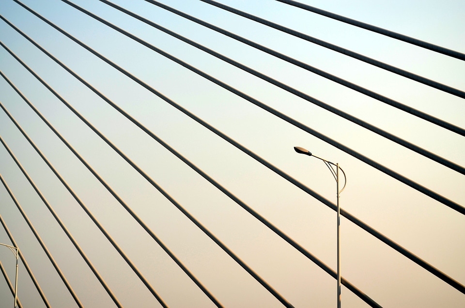 Cables suspension bridge
