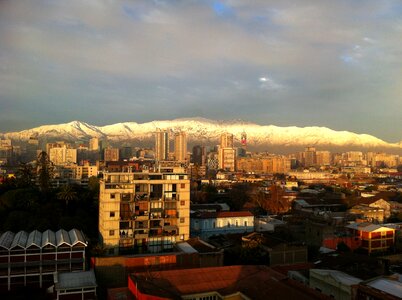 City santiago de chile sunset