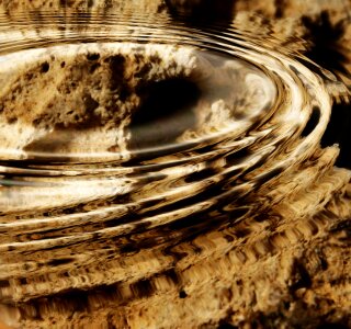Water surface waves circles