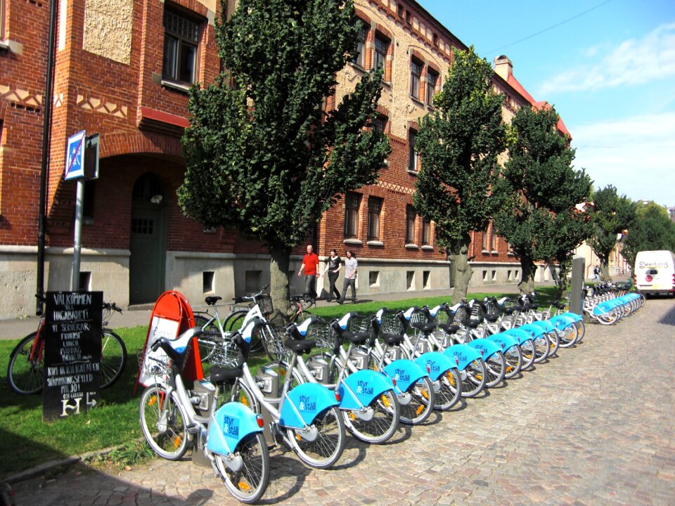 City bikes parking sweden