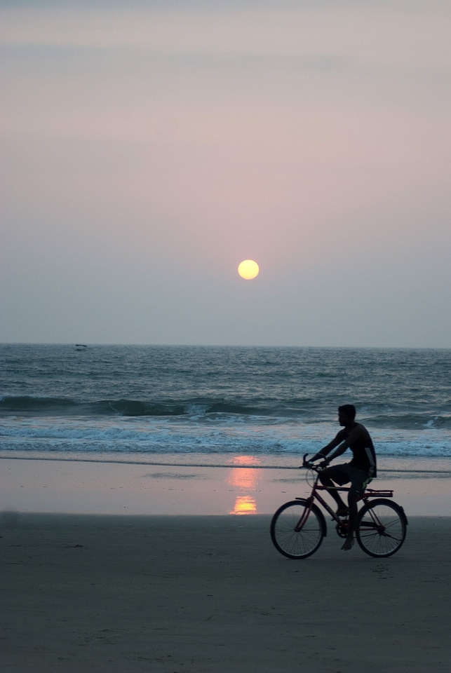 Man alone sunset