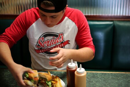 Burger inside food