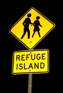 Man woman refuge island