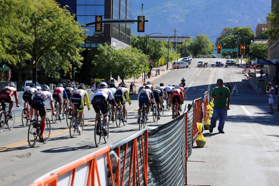 Cyclist competition outdoors
