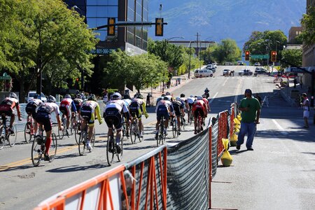 Cyclist competition outdoors