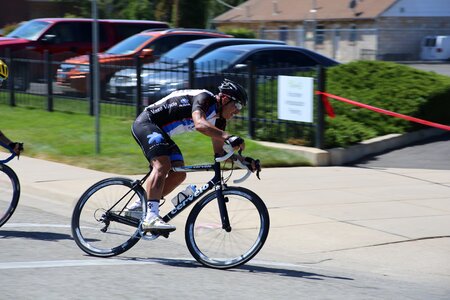 Fast racing cyclists bikers photo