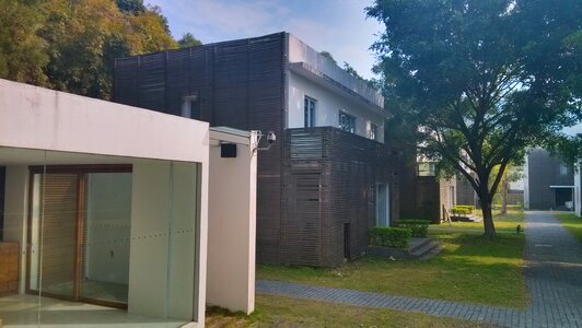 Halo humanities building wooden house