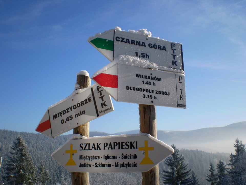 Sign snow landscape