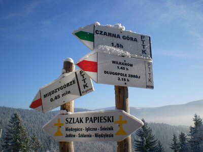 Sign snow landscape
